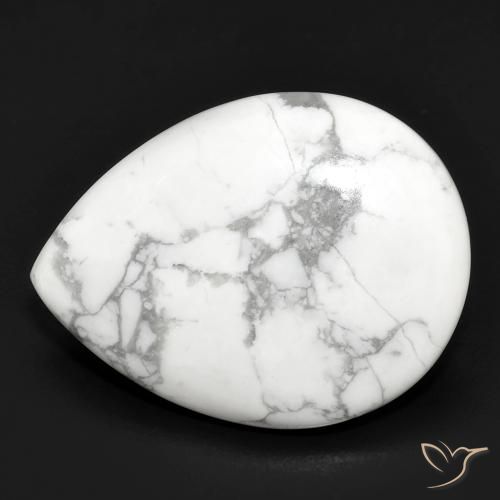 14.46ct 天然 灰白色 硅硼钙石, 梨形, 不透明