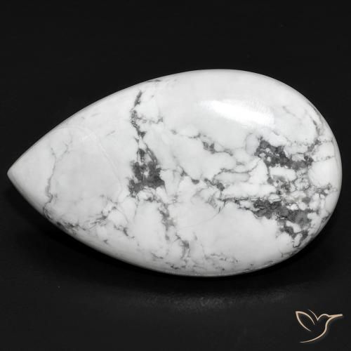 22.34ct 天然 灰白色 硅硼钙石, 梨形, 不透明