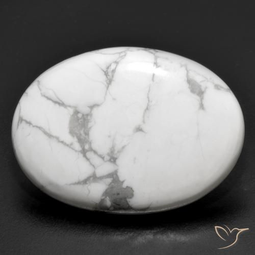 21.31ct 天然 灰白色 硅硼钙石, 椭圆形, 不透明