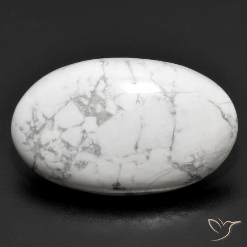 22.76ct 天然 灰白色 硅硼钙石, 椭圆形, 不透明