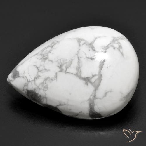 23.39ct 天然 灰白色 硅硼钙石, 梨形, 不透明