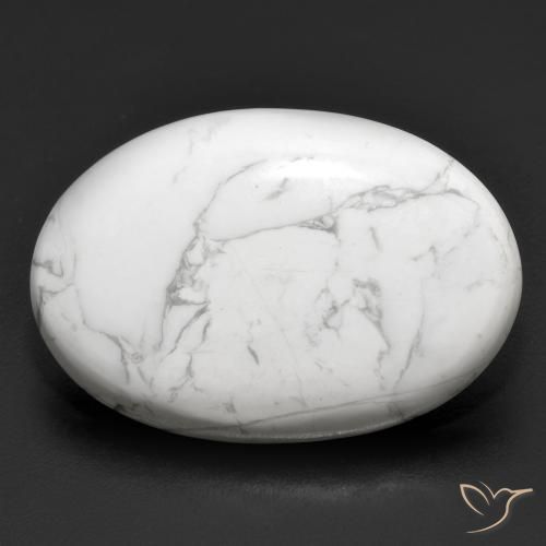 22.30ct 天然 灰白色 硅硼钙石, 椭圆形, 不透明
