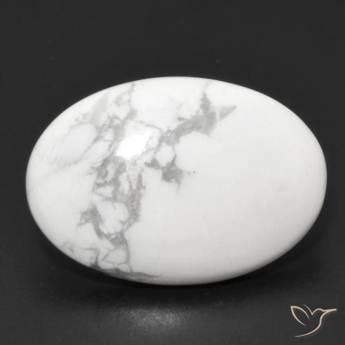 14.05ct 天然 灰白色 硅硼钙石, 椭圆形, 不透明