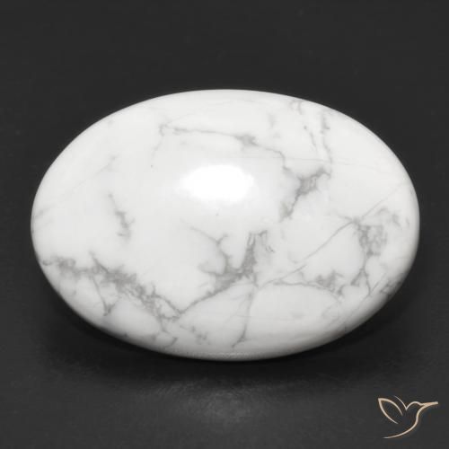 15.06ct 天然 灰白色 硅硼钙石, 椭圆形, 不透明