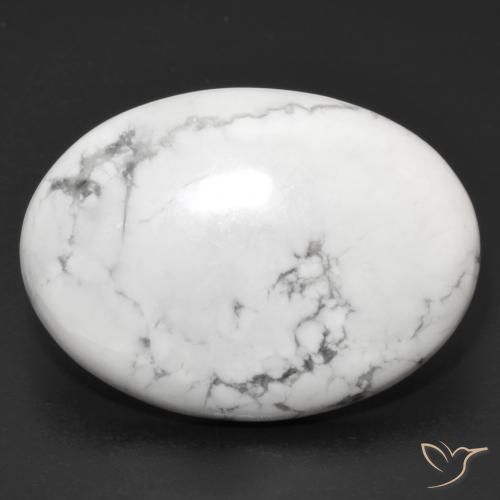 30.49ct 天然 灰白色 硅硼钙石, 椭圆形, 不透明