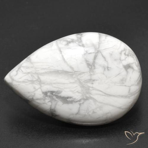 19.22ct 天然 灰白色 硅硼钙石, 梨形, 不透明