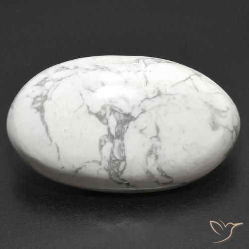 22.94ct 天然 灰白色 硅硼钙石, 椭圆形, 不透明