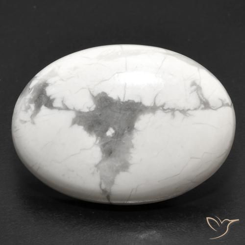 18.95ct 天然 灰白色 硅硼钙石, 椭圆形, 不透明