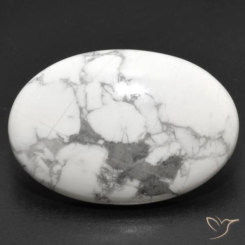 26.30ct 天然 灰白色 硅硼钙石, 椭圆形, 不透明