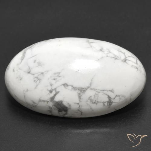 22.32ct 天然 灰白色 硅硼钙石, 椭圆形, 不透明