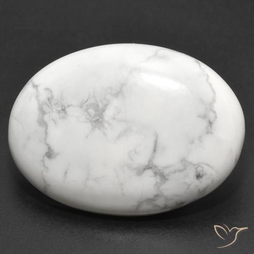 23.87ct 天然 灰白色 硅硼钙石, 椭圆形, 不透明