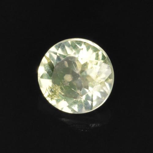 0.10克拉天然绿色玻璃欧泊，圆形切割，3.40毫米，透明