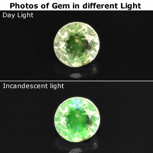 0.09克拉天然透明蛋白石，圆形切割，半透明