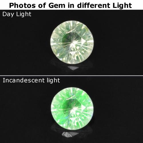 0.09克拉天然透明蛋白石，圆形切割，透明