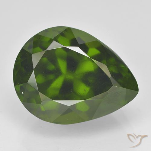 6.48ct 天然 海藻绿 符山石, 梨形, VS