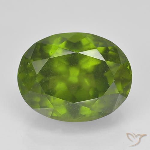 5.61ct 天然 中绿色 符山石, 椭圆形, VS