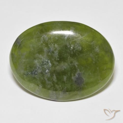 33.41ct 天然 暖绿 符山石, 椭圆形, 不透明
