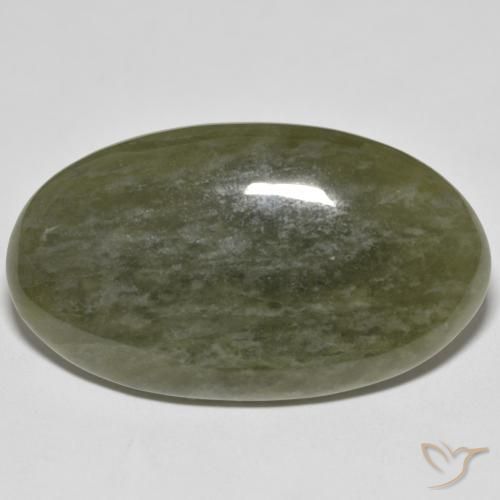 44.46ct 天然 暗绿色 符山石, 椭圆形, 不透明