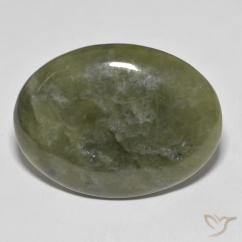 37.66ct 天然 深绿色 符山石, 椭圆形, 不透明