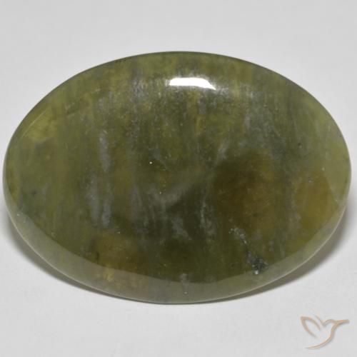35.36ct 天然 大地绿 符山石, 椭圆形, 不透明