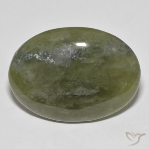 34.32ct 天然 暖绿 符山石, 椭圆形, 不透明