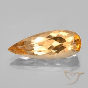 6.01ct 天然 中橙 帝王黄玉, 梨形, VVS