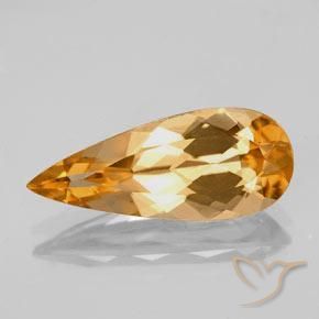 3.79ct 天然 虎橙 帝王黄玉, 梨形, VVS-VS