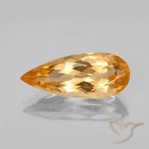 5.41ct 天然 浓橙色 帝王黄玉, 梨形, VS