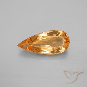 3.80ct 天然 亮橙色 帝王黄玉, 梨形, VVS