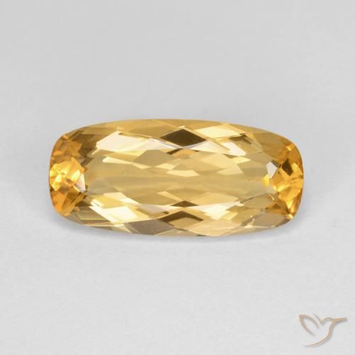 3.96ct 天然 金橙色 帝王黄玉, 软垫, VVS
