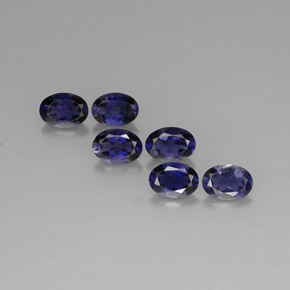 天然堇青石，椭圆形切割，7.1×5.1毫米，VS