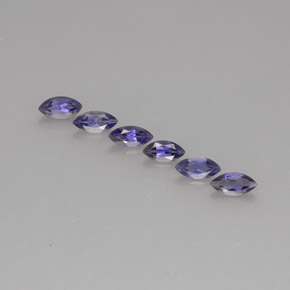 天然堇青石，马眼形，5.9×3.1毫米，VS