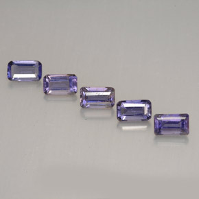 1.34天然紫罗兰色堇青石，祖母绿式切割，5×3.1毫米，VVS-VS