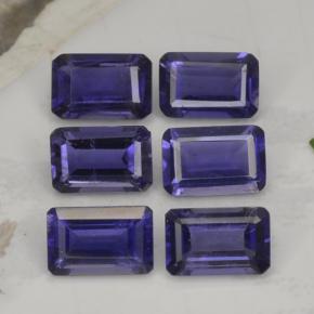2.88天然堇青石，祖母绿式切割，6×4毫米，VS