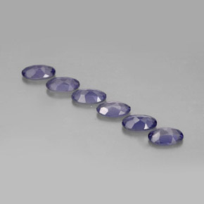 天然堇青石，椭圆形切割，5.1×3.1毫米，VS