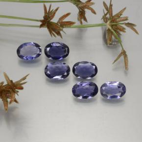 天然堇青石，椭圆形切割，6.9×4.9毫米，VS