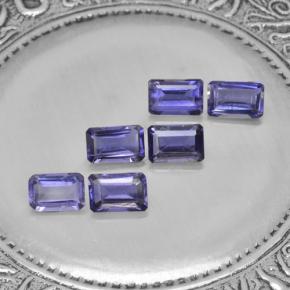 2.88天然紫罗兰色堇青石，祖母绿式切割，6×3.9毫米，VS