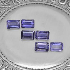 2.88天然紫罗兰色堇青石，祖母绿式切割，6×3.9毫米，VS
