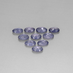 天然堇青石，椭圆形切割，5×3.1毫米，VS