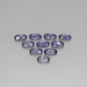 天然堇青石，椭圆形切割，5×3.1毫米，VS