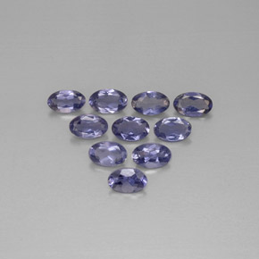 天然堇青石，椭圆形切割，5×3.1毫米，VS