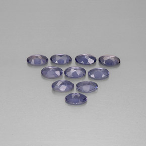 天然堇青石，椭圆形切割，5×3.1毫米，VS