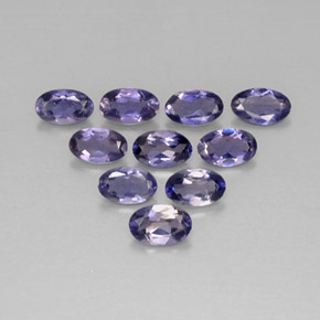 天然堇青石，椭圆形切割，4.8×3.1毫米，VS