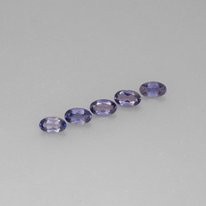 天然堇青石，椭圆形切割，5.1×3.2毫米，VS