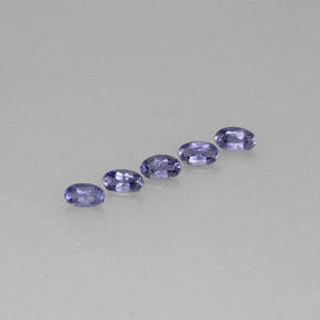 天然堇青石，椭圆形切割，5.1×3.2毫米，VS