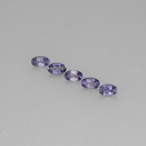 天然堇青石，椭圆形切割，5.1×3.2毫米，VS