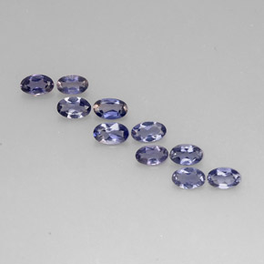 天然堇青石，椭圆形切割，5.1×3.3毫米，VS