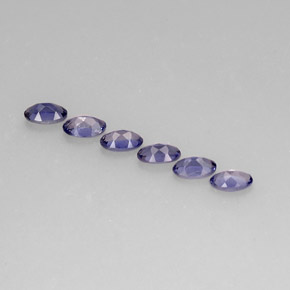 天然堇青石，椭圆形切割，5.2×3.1毫米，VS