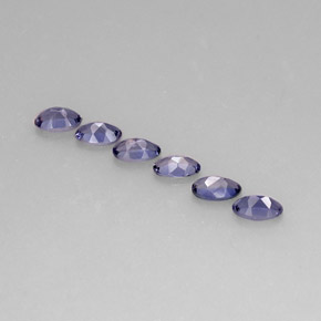 天然堇青石，椭圆形切割，1.2×5.1毫米，VS