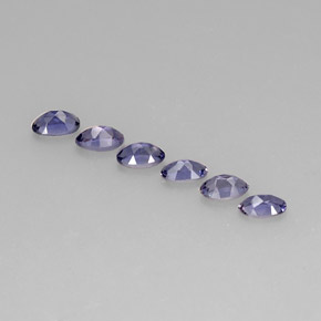 天然堇青石，椭圆形切割，5.1×3.1毫米，VS